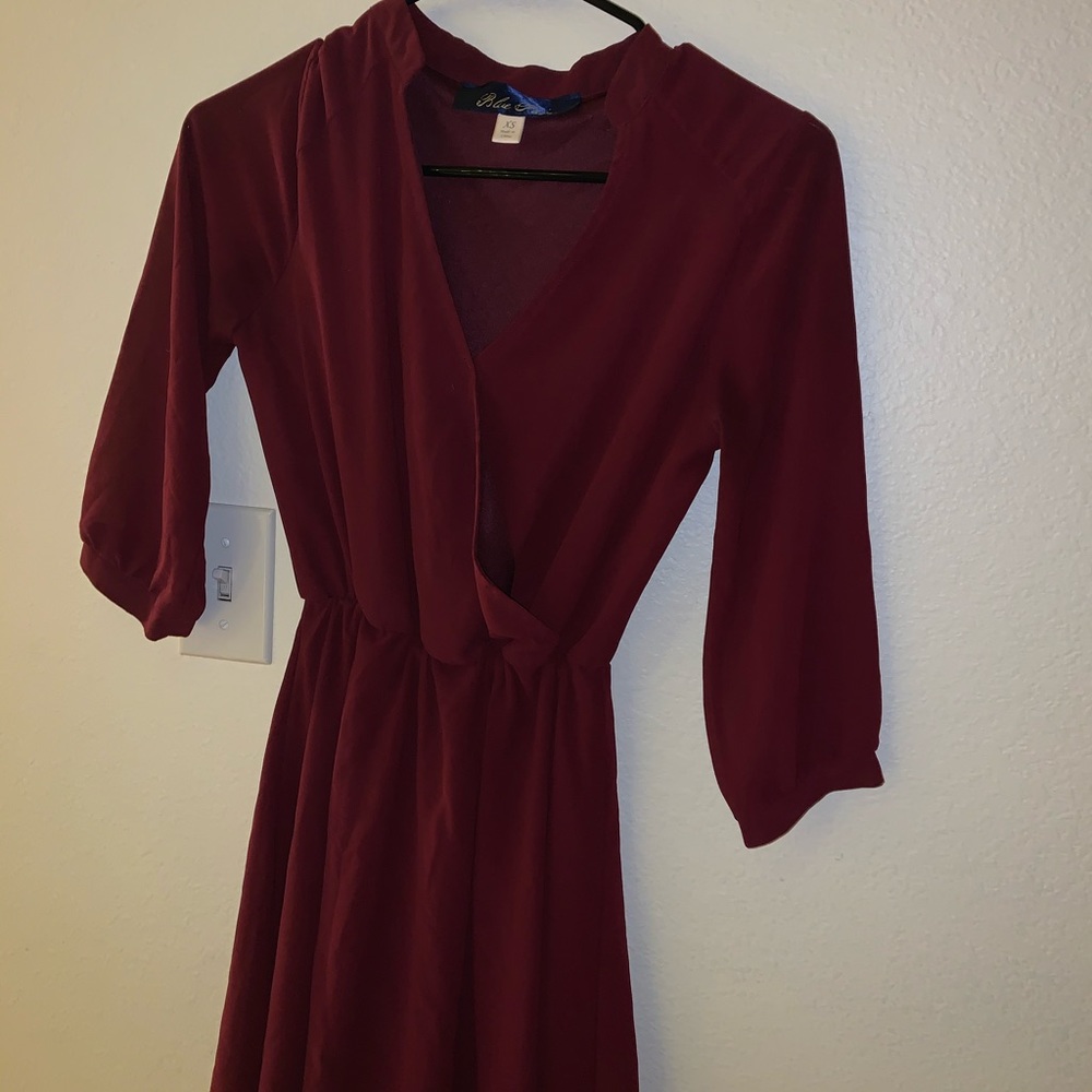 Red 3/4 length dress